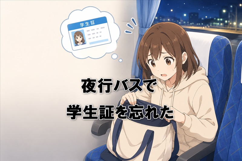 夜行バスで学生証を忘れたらどうなる？