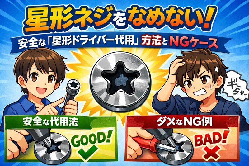 星形ネジをなめない！安全な「星形ドライバー代用」方法とNGケース