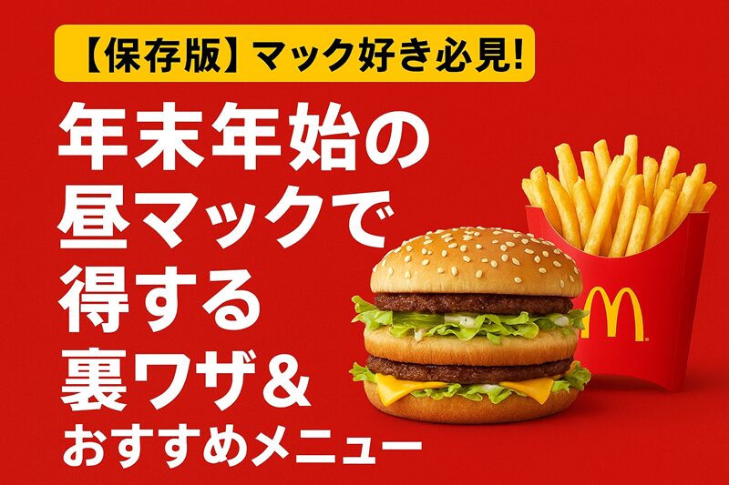 マック好き必見！年末年始の昼マックで得する裏ワザ＆おすすめメニュー
