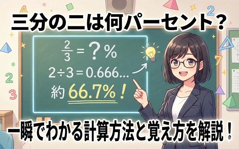 三分の二は何パーセント？｜一瞬でわかる計算方法と覚え方を解説！