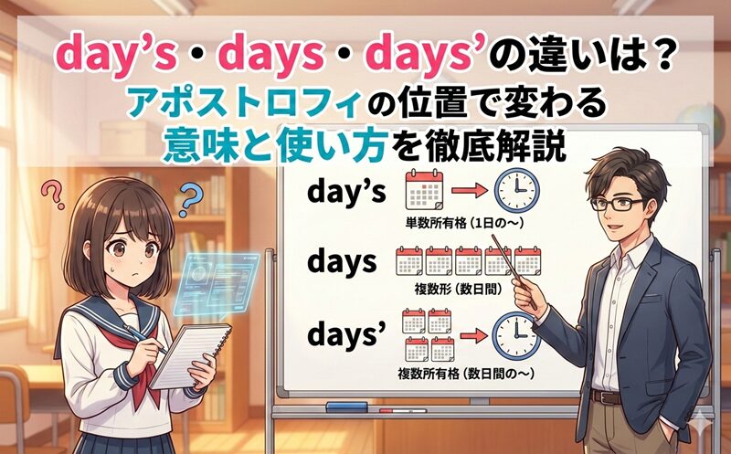 day's ・ days ・ days' の違い