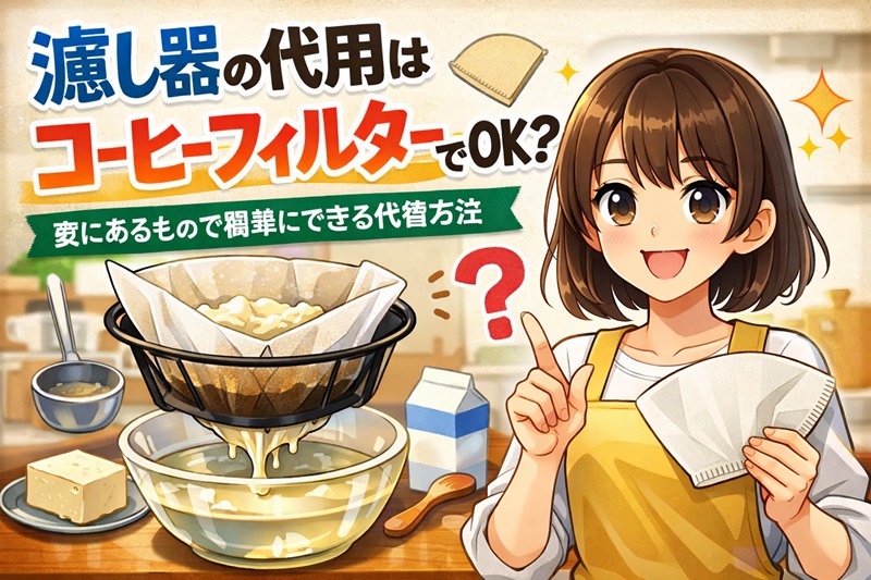 濾し器の代用はコーヒーフィルターでOK