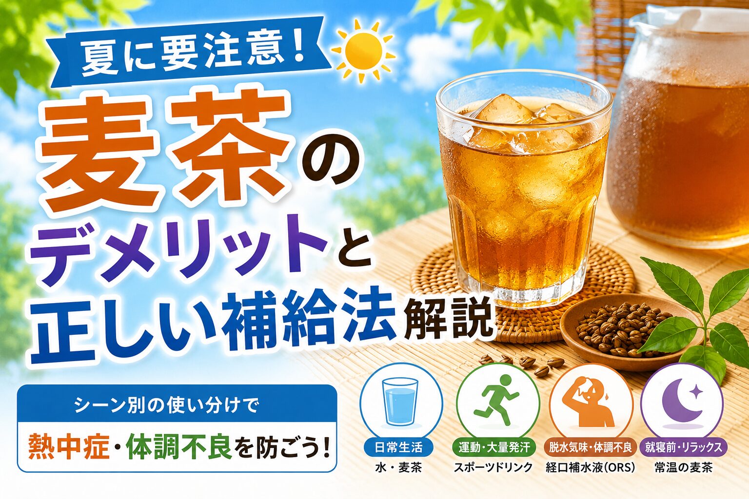 夏に要注意！麦茶デメリットと正しい補給法解説